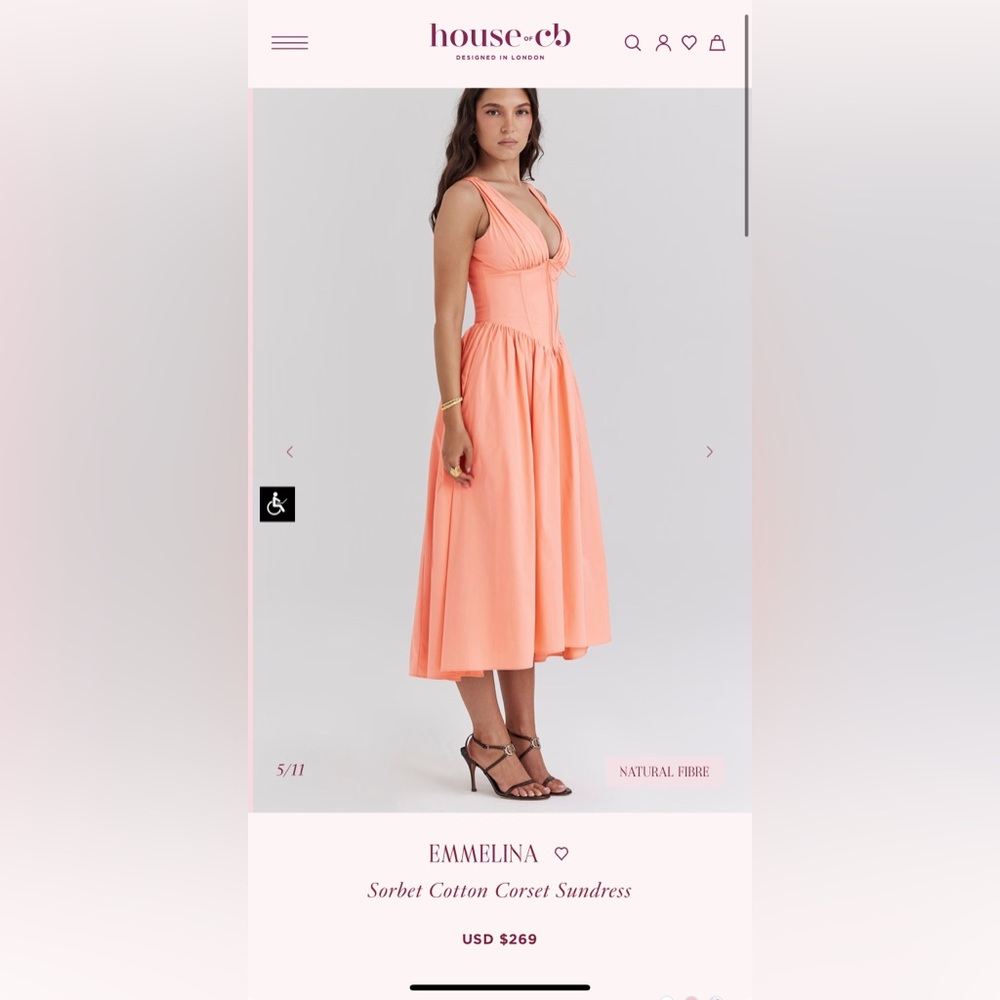 Elegant Orange Sleeveless Dress